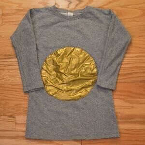 COS, Long Sleeve Sweatshirt Dress/Tunic w/ Gold Accent, Size 8/10 EUC